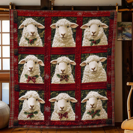 Festive Sheep Quilt Blanket