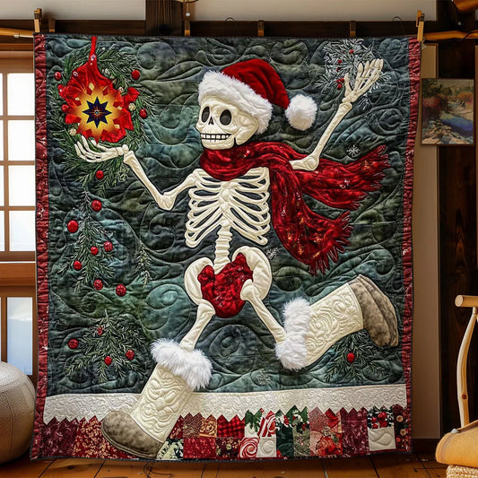 Festive Skeleton Groove Quilt Blanket