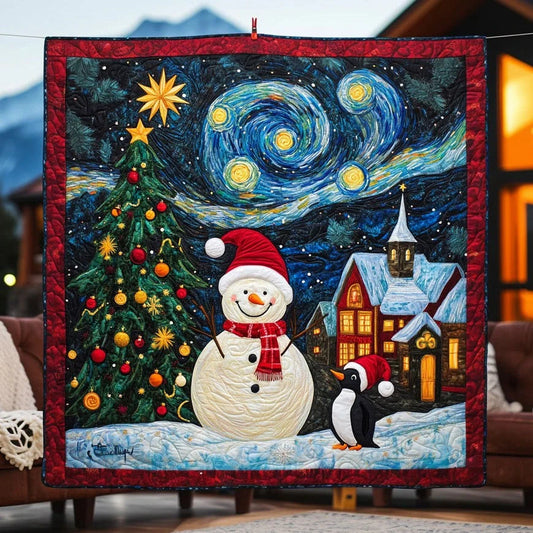 Festive Snowmen Quilt Blanket