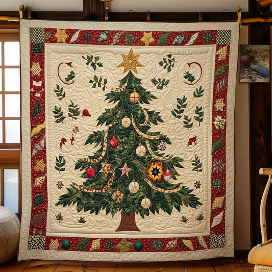 Festive Soccer Tree Quilt Blanket