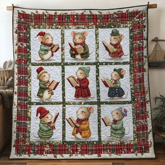 Festive Song Mouse Quilt Blanket