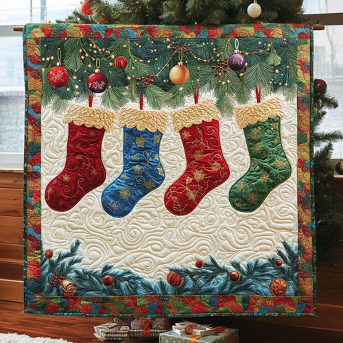 Festive Stocking Quilt Blanket