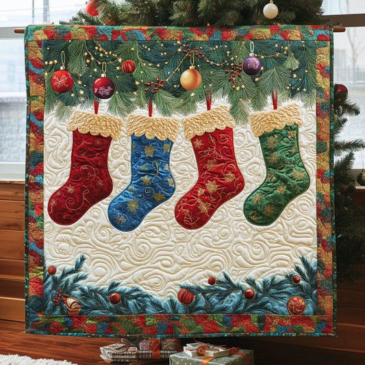 Festive Stocking Quilt Blanket