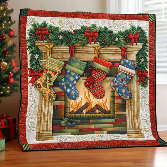 Festive Stocking Quilt Blanket