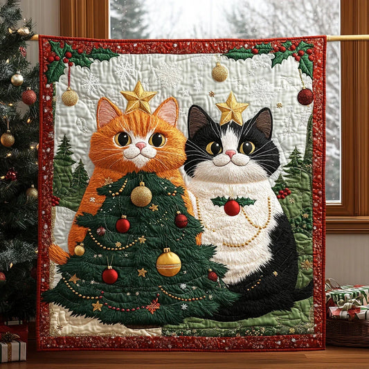 Festive Whiskers Quilt Blanket