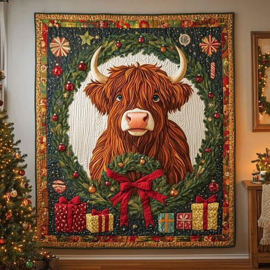 Festive Wreath Coo Quilt Blanket