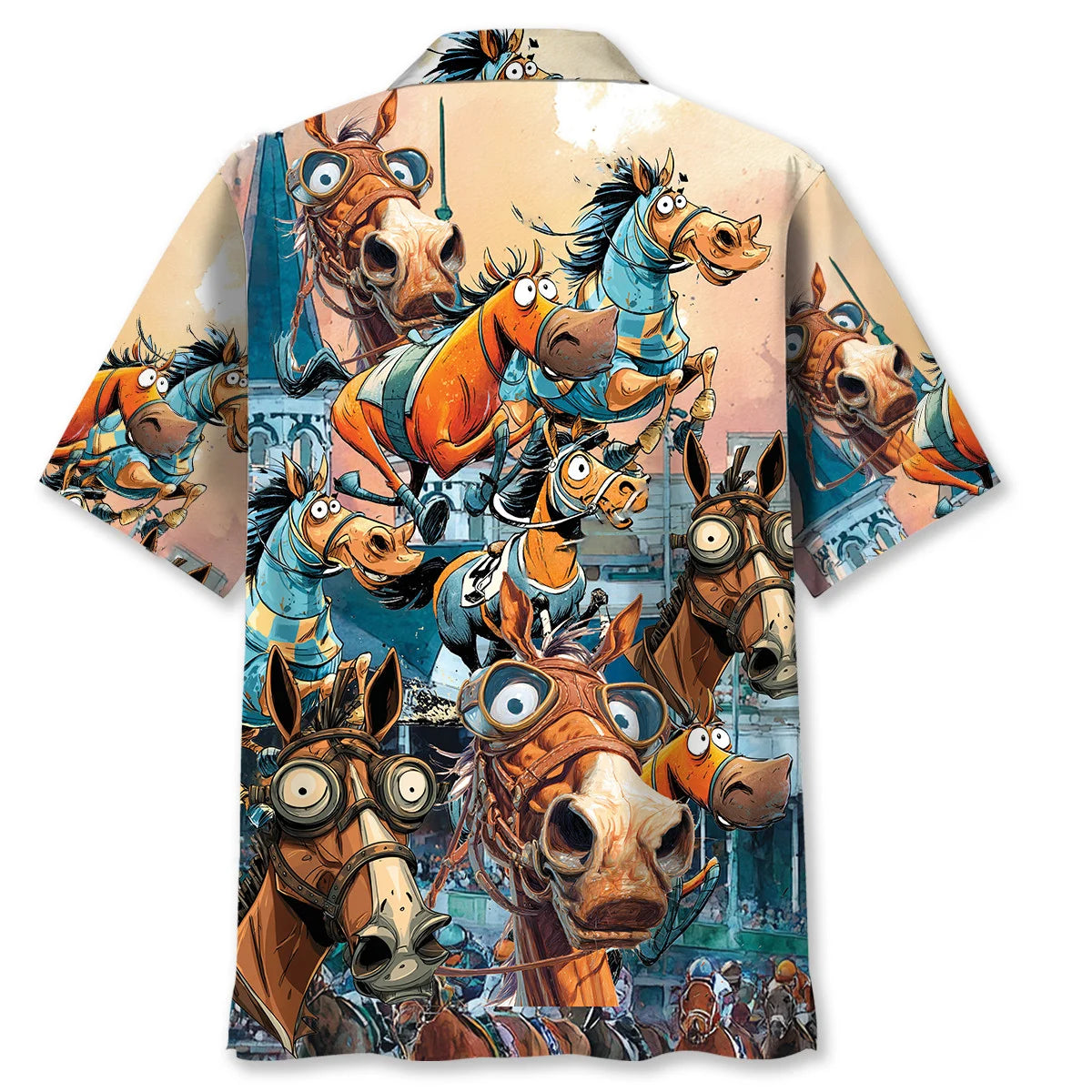 Festive Horse Racing Hawaiian Shirt