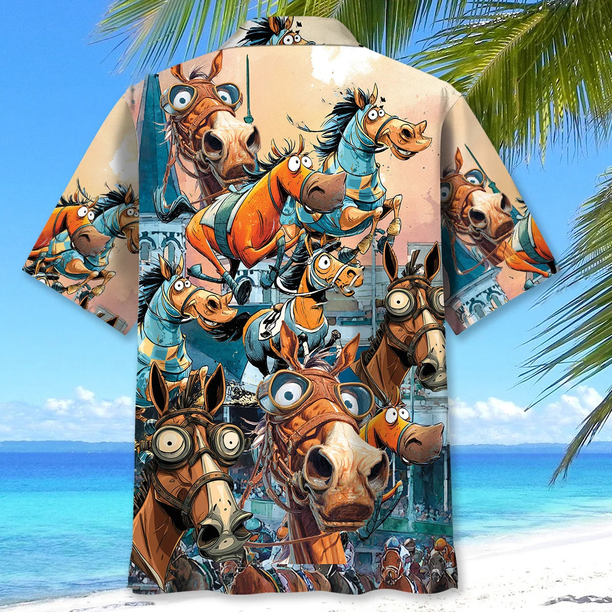 Festive Horse Racing Hawaiian Shirt