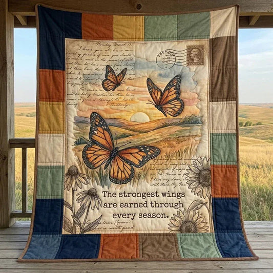 Fierce Flutter Quilt Blanket - Quilted Blanket by OtterMia