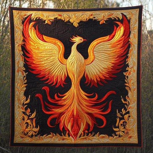 Fiery Rebirth Quilt Blanket