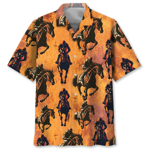 Fiery Horse Racing Hawaiian Shirt