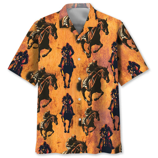Fiery Horse Racing Hawaiian Shirt - S - hawaiian shirt