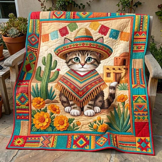 Fiesta Camo Cat Quilt Blanket