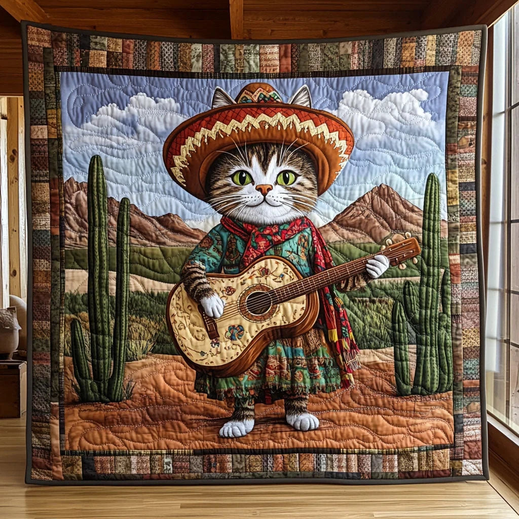 Fiesta Feline Quilt Blanket