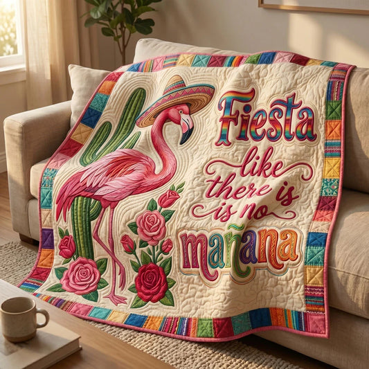 Fiesta Flamingo Quilt Blanket