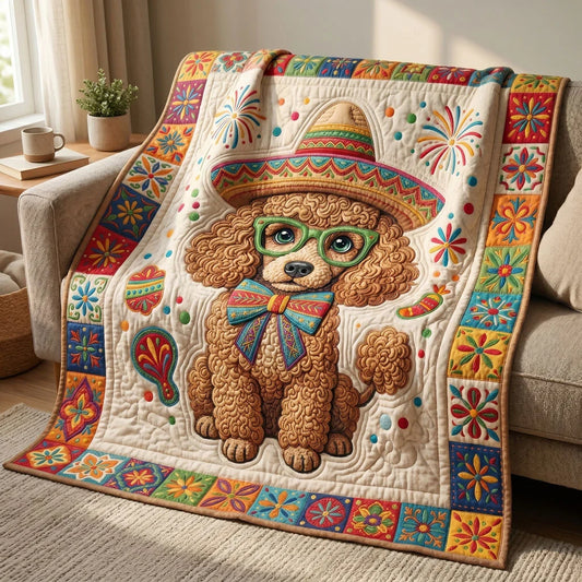 Fiesta Poodle Quilt Blanket