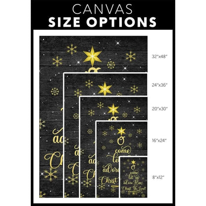o come let us adore him christ the lord christmas wall art canvas (Landscape) (view 3)