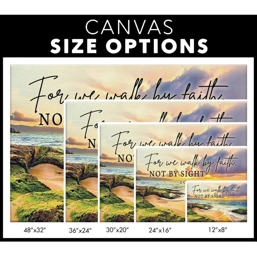 bible verse wall art 2 corinthians 5 7 we walk by faith not by sight canvas seascape (Landscape) (view 4)