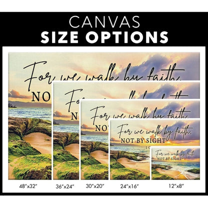 bible verse wall art 2 corinthians 5 7 we walk by faith not by sight canvas seascape (Landscape) (view 4)