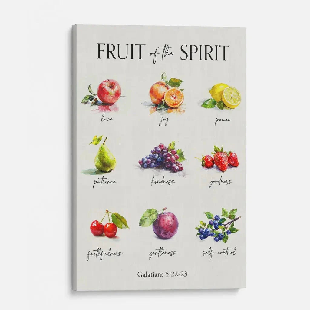 christian wall decor galatians 5 22 23 fruit of the spirit wall art canvas (view 4)