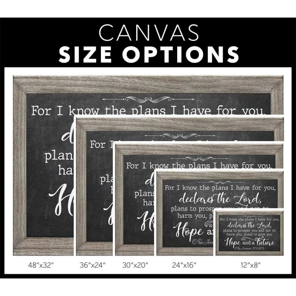 for i know the plans i have for you jeremiah 29 11 bible verse wall art canvas (Landscape) (view 4)