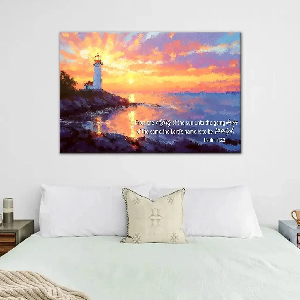 psalm 113 3 from the rising of the sun wall art canvas (Landscape) (view 3)