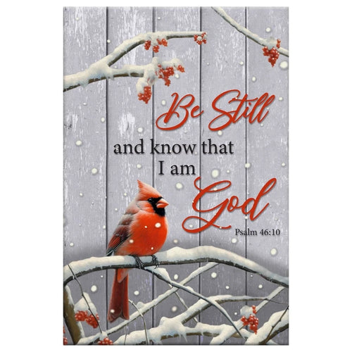 be still and know psalm 46 10 cardinal christmas wall art canvas