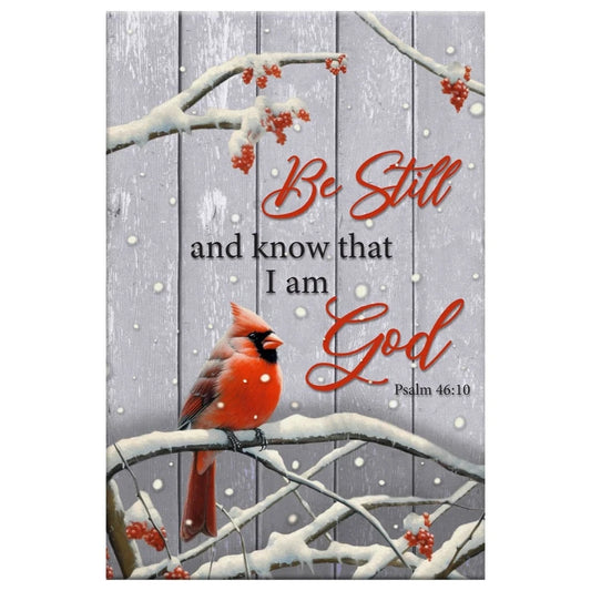be still and know psalm 46 10 cardinal christmas wall art canvas