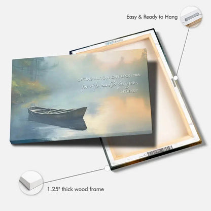 1 peter 5 7 cast all your anxiety on him wall art canvas (Landscape) (view 7)