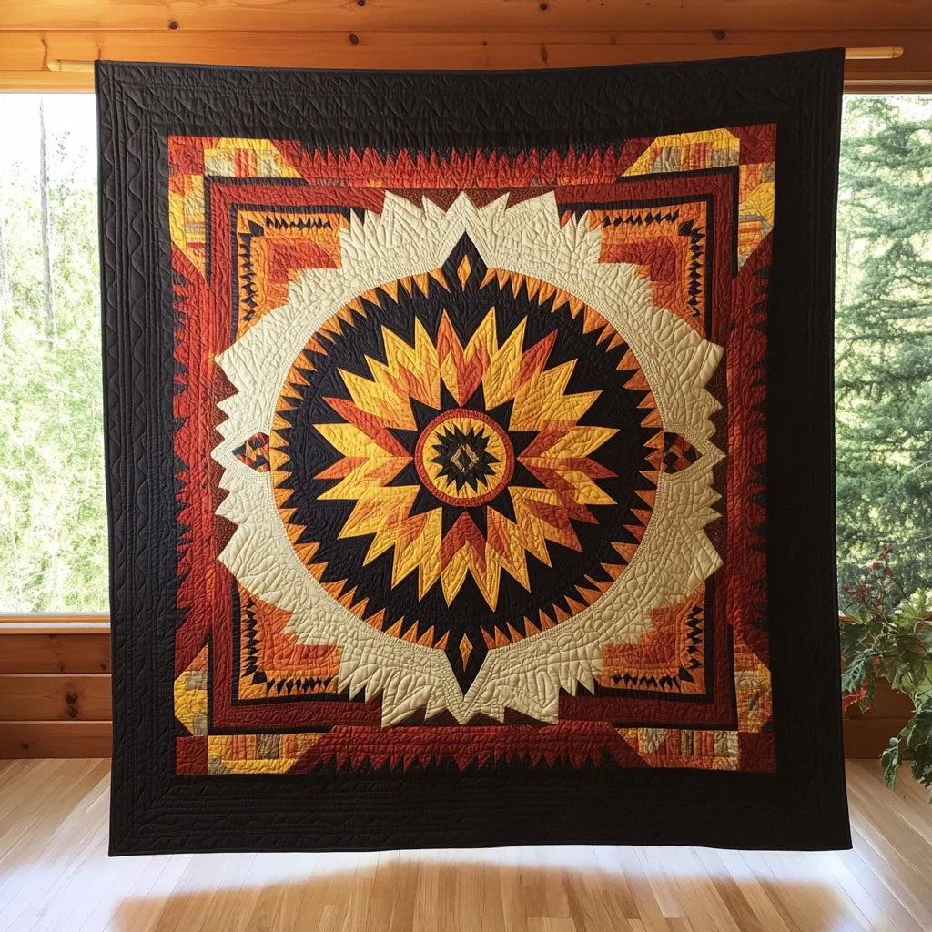Fire Blossom Quilt Blanket