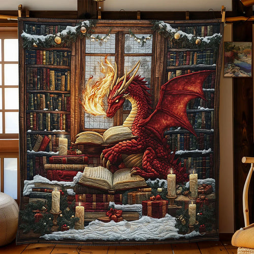 Fire Book Guardian Quilt Blanket