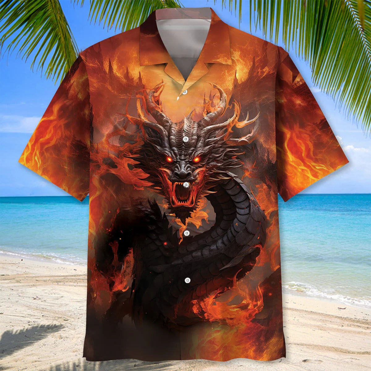 Fire Dragon Hawaiian Shirt