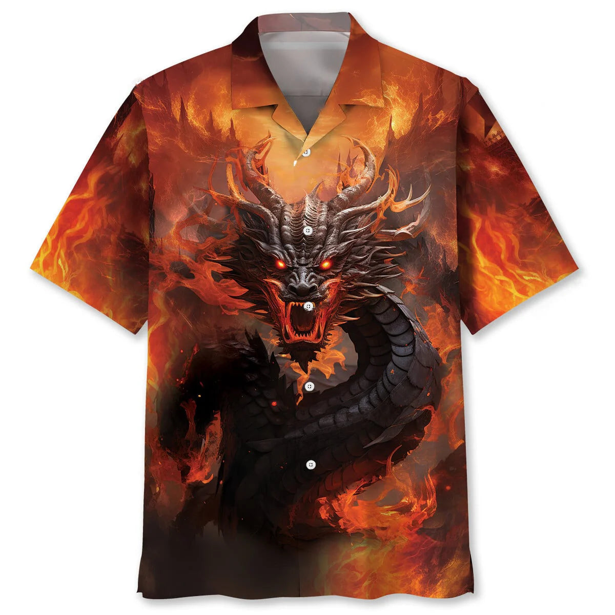 Fire Dragon Hawaiian Shirt
