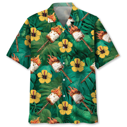 Fire Toasted Marshmallow Hawaiian Shirt - S - hawaiian shirt