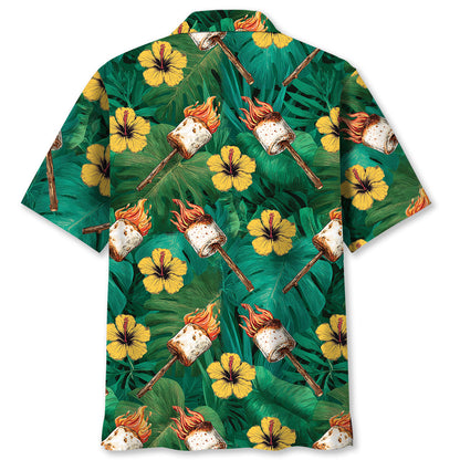 Fire Toasted Marshmallow Hawaiian Shirt - M - hawaiian shirt