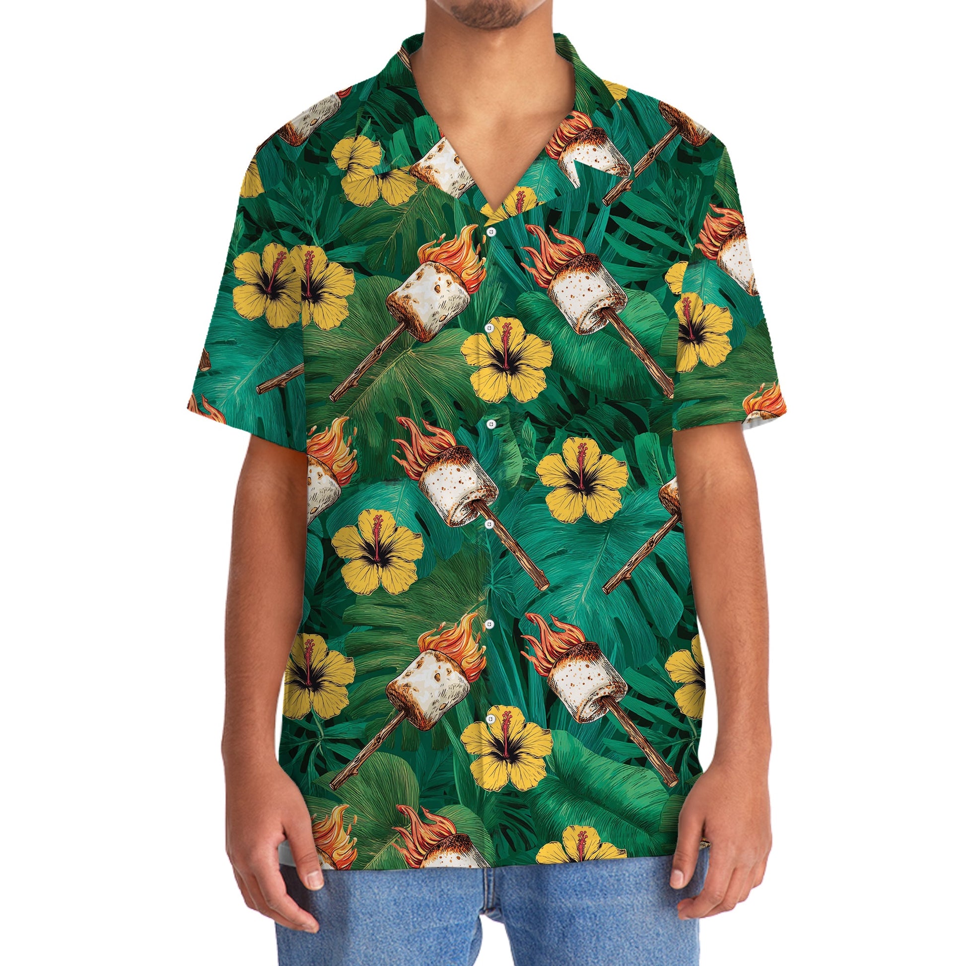 Fire Toasted Marshmallow Hawaiian Shirt - 2XL - hawaiian shirt