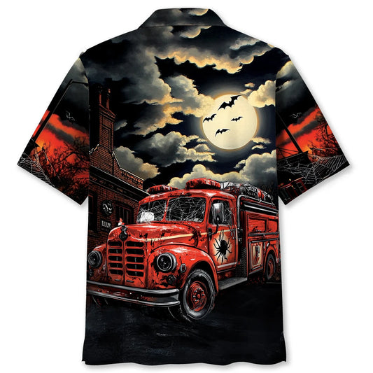 Fire Truck Horror Hawaiian Shirt - S - hawaiian shirt