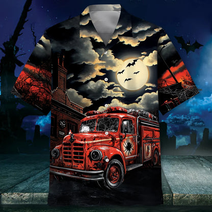 Fire Truck Horror Hawaiian Shirt