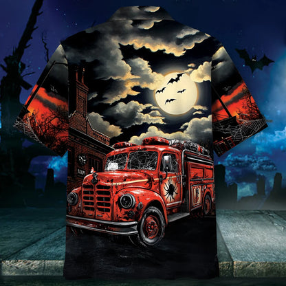 Fire Truck Horror Hawaiian Shirt