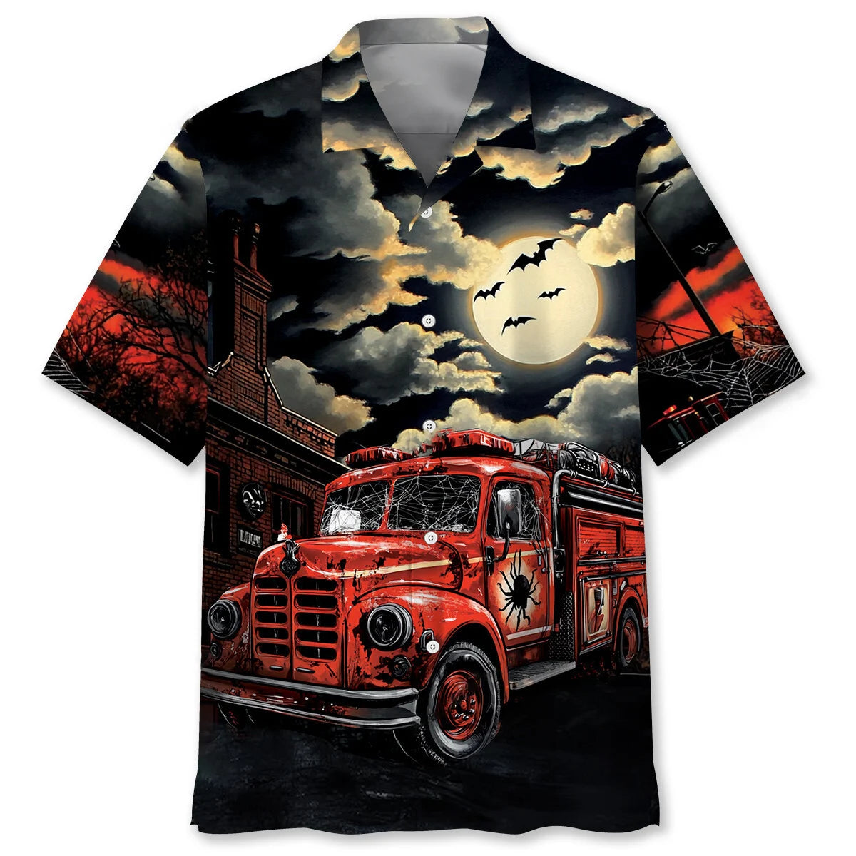 Fire Truck Horror Hawaiian Shirt