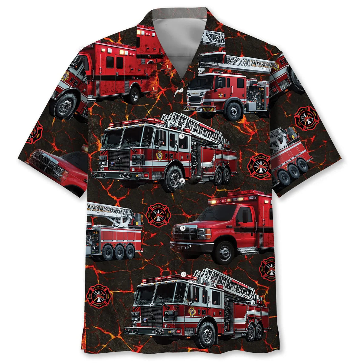 Fire Truck Lava Hawaiian Shirt