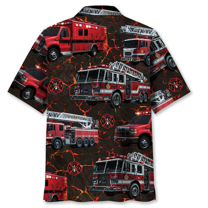 Fire Truck Lava Hawaiian Shirt