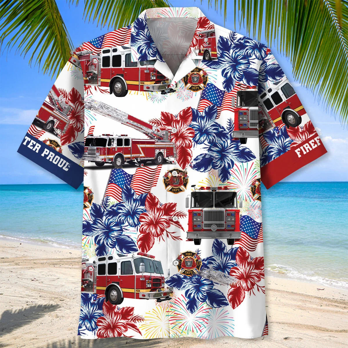 Fire Truck Proud Hawaiian Shirt