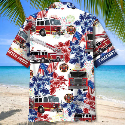 Fire Truck Proud Hawaiian Shirt