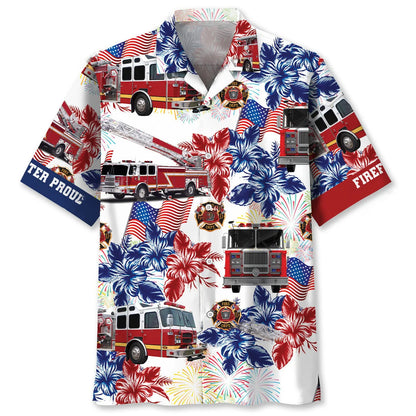 Fire Truck Proud Hawaiian Shirt