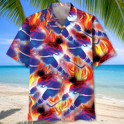 Fire Usa Hockey Hawaiian Shirt