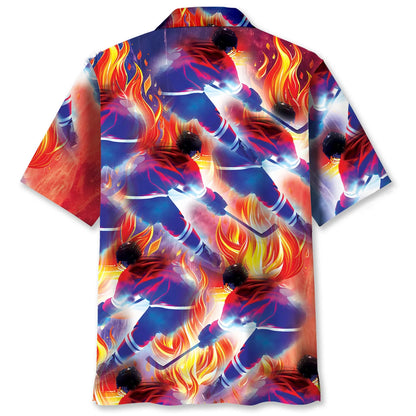 Fire Usa Hockey Hawaiian Shirt