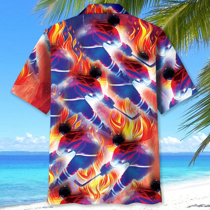 Fire Usa Hockey Hawaiian Shirt