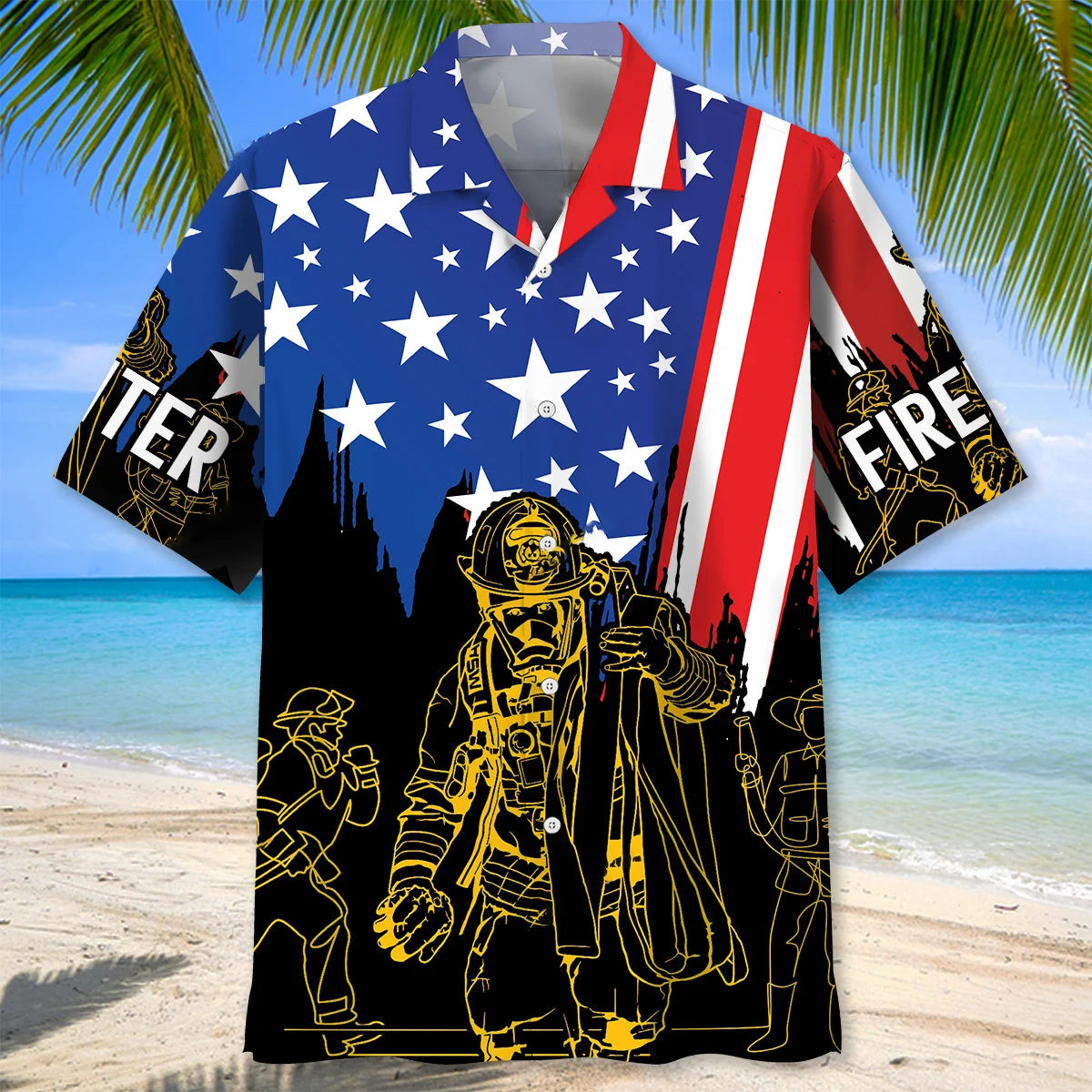 Firefighter 4th of July Proud Hawaiian Shirt