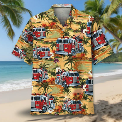 Firefighter Truck Hawaiian Shirt